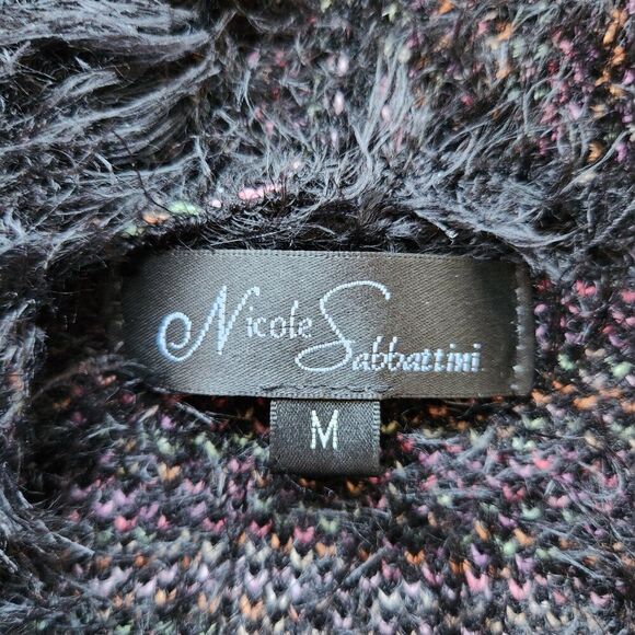 Nicole Sabbattini Black and Multi-Colored Open Front Vest Women M Polyamide - Picture 5 of 11